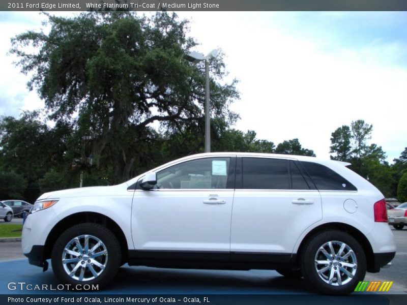 White Platinum Tri-Coat / Medium Light Stone 2011 Ford Edge Limited