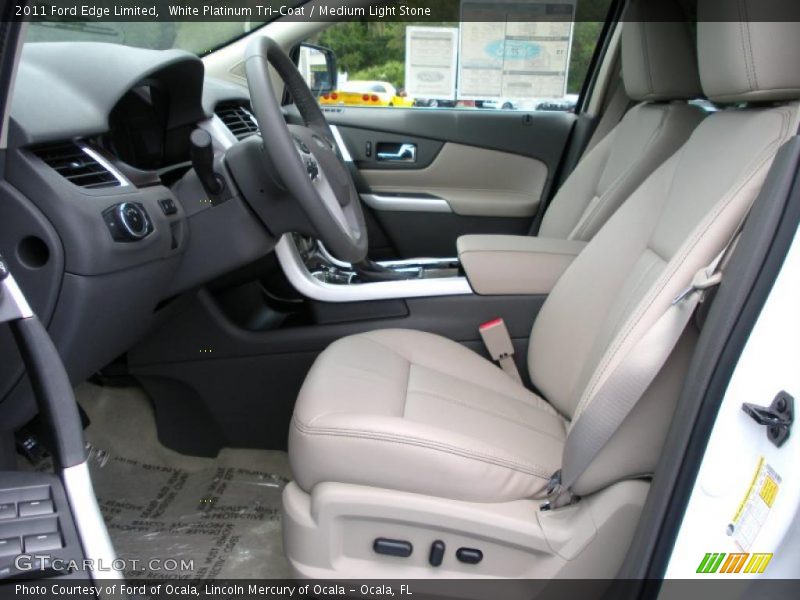 White Platinum Tri-Coat / Medium Light Stone 2011 Ford Edge Limited