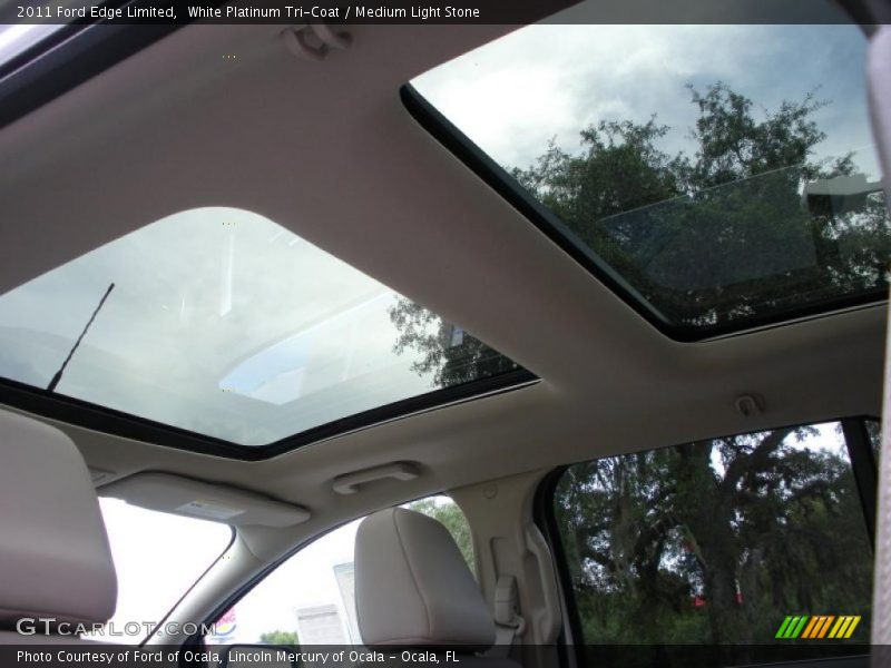 White Platinum Tri-Coat / Medium Light Stone 2011 Ford Edge Limited