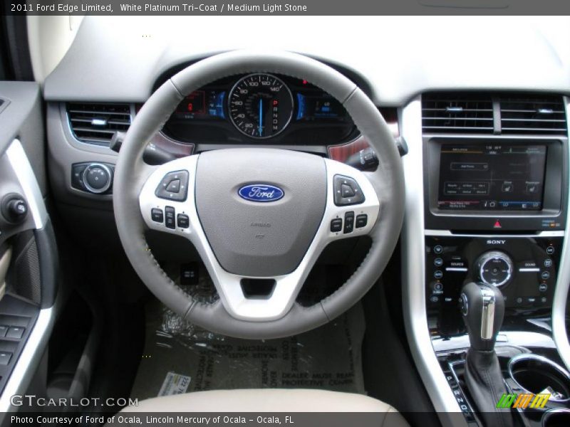 White Platinum Tri-Coat / Medium Light Stone 2011 Ford Edge Limited