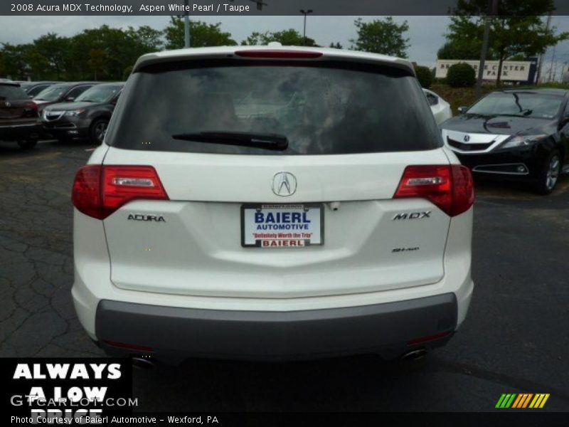 Aspen White Pearl / Taupe 2008 Acura MDX Technology