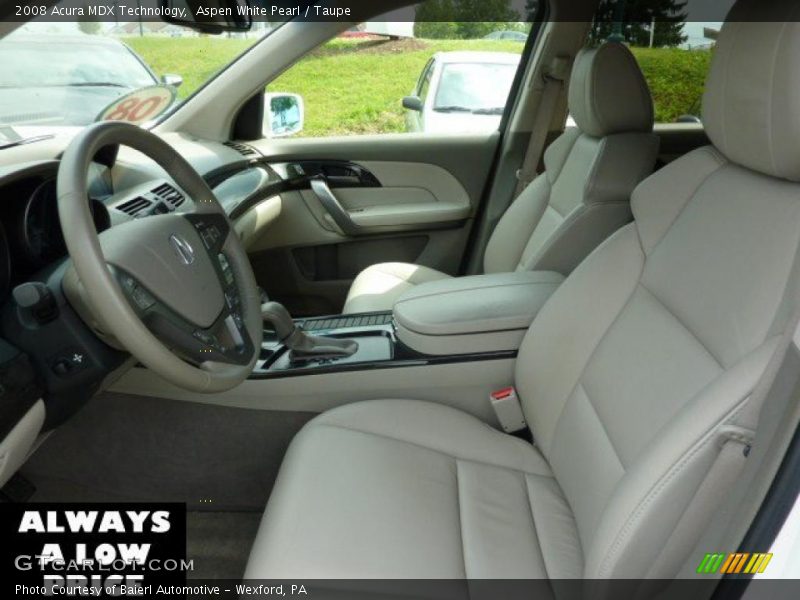 Aspen White Pearl / Taupe 2008 Acura MDX Technology