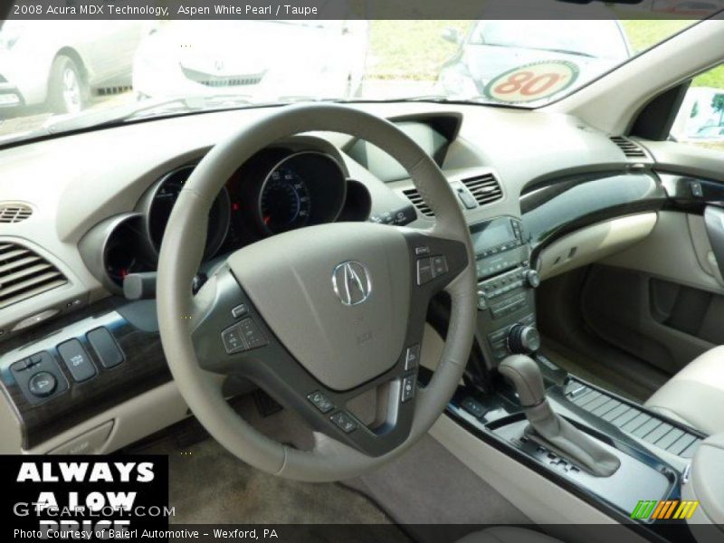 Aspen White Pearl / Taupe 2008 Acura MDX Technology