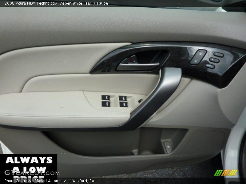 Aspen White Pearl / Taupe 2008 Acura MDX Technology