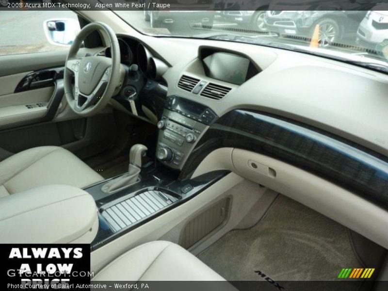 Aspen White Pearl / Taupe 2008 Acura MDX Technology