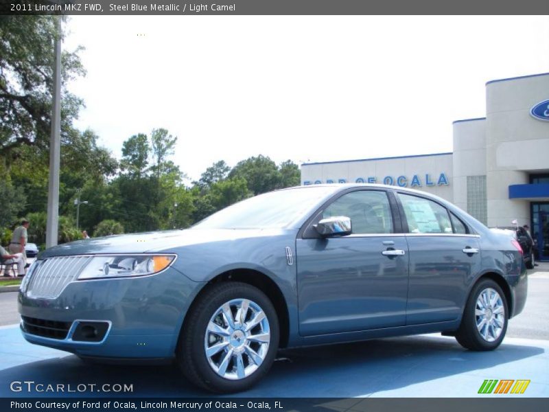 Steel Blue Metallic / Light Camel 2011 Lincoln MKZ FWD