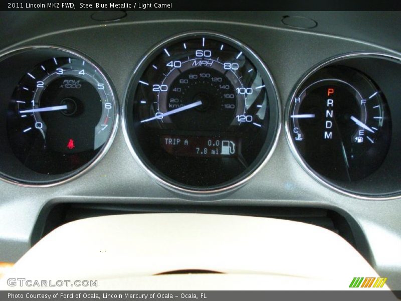 Steel Blue Metallic / Light Camel 2011 Lincoln MKZ FWD