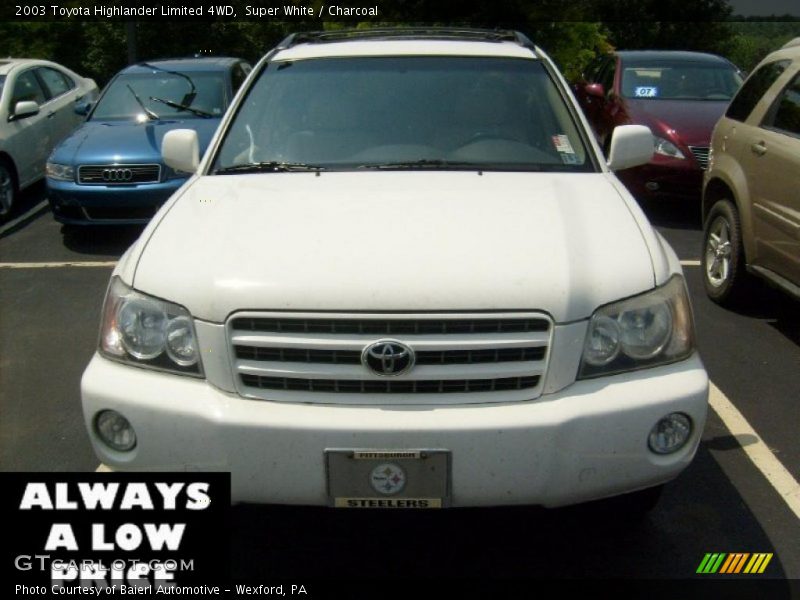 Super White / Charcoal 2003 Toyota Highlander Limited 4WD