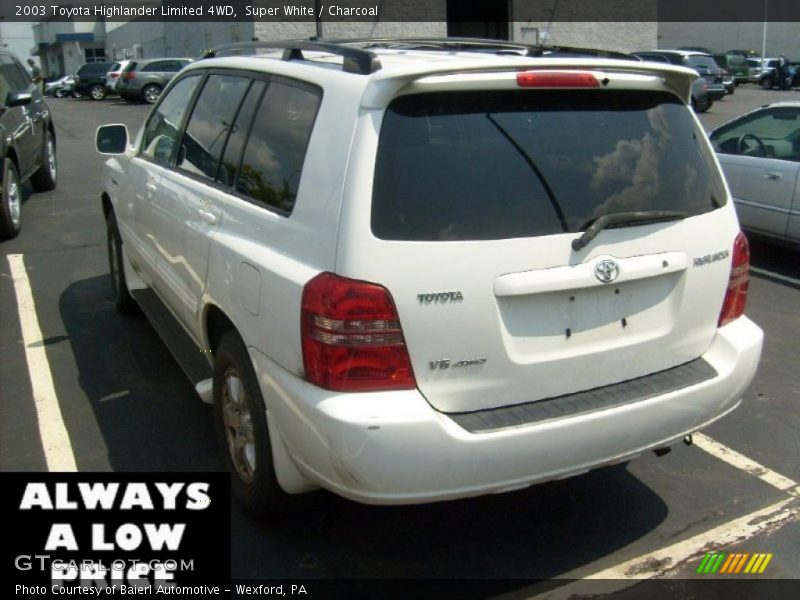 Super White / Charcoal 2003 Toyota Highlander Limited 4WD