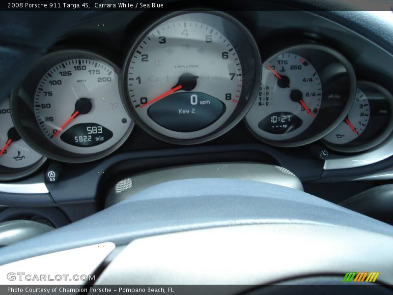 Carrara White / Sea Blue 2008 Porsche 911 Targa 4S