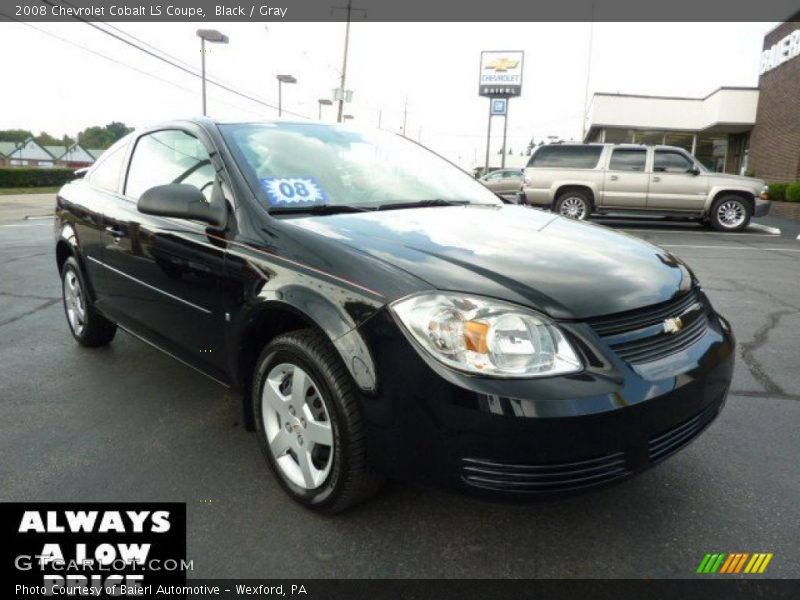 Black / Gray 2008 Chevrolet Cobalt LS Coupe