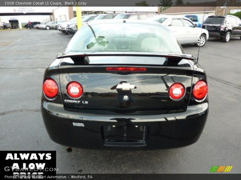 Black / Gray 2008 Chevrolet Cobalt LS Coupe