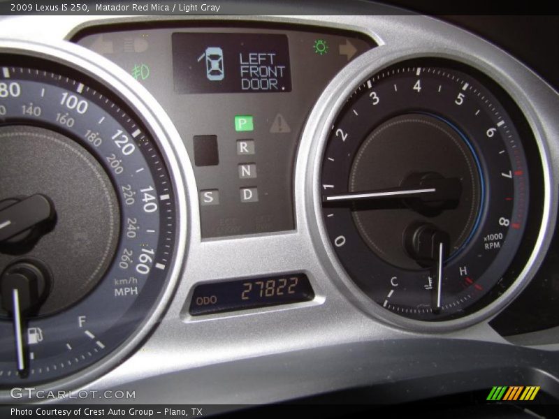 Matador Red Mica / Light Gray 2009 Lexus IS 250