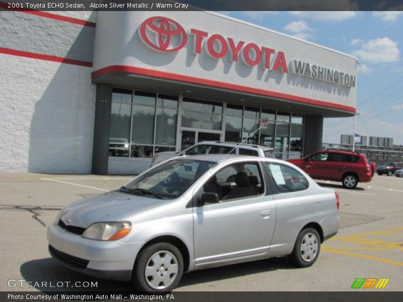 Alpine Silver Metallic / Warm Gray 2001 Toyota ECHO Sedan