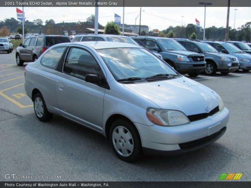Alpine Silver Metallic / Warm Gray 2001 Toyota ECHO Sedan