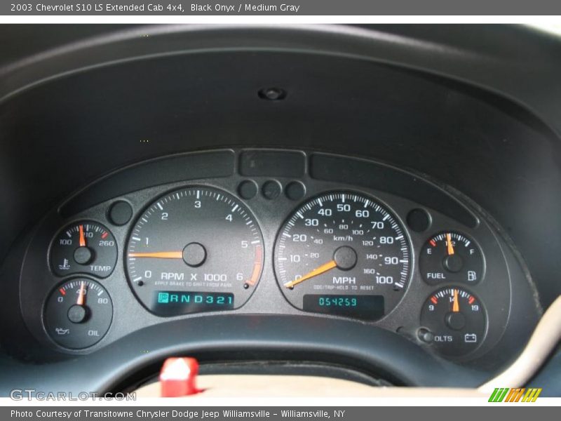 Black Onyx / Medium Gray 2003 Chevrolet S10 LS Extended Cab 4x4