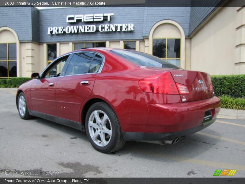 Garnet Fire Metallic / Graphite 2003 Infiniti G 35 Sedan