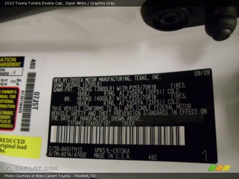 Super White / Graphite Gray 2010 Toyota Tundra Double Cab