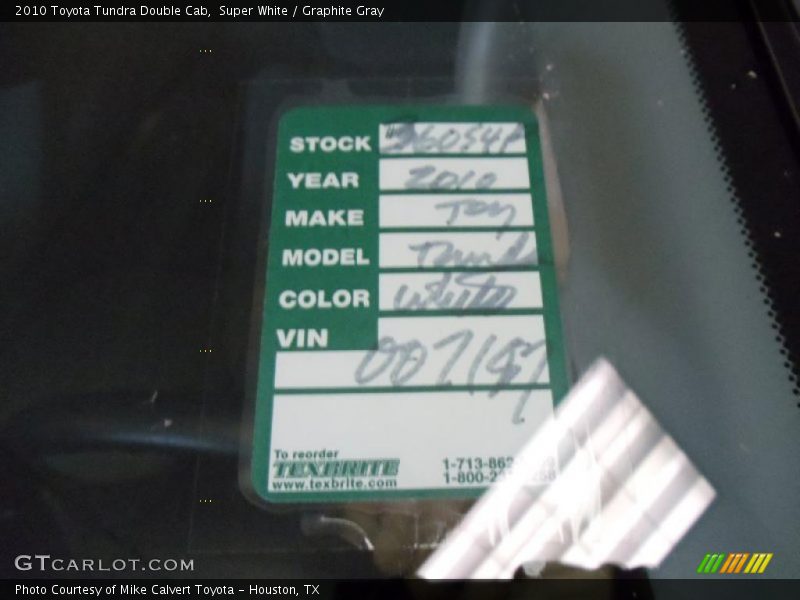 Super White / Graphite Gray 2010 Toyota Tundra Double Cab
