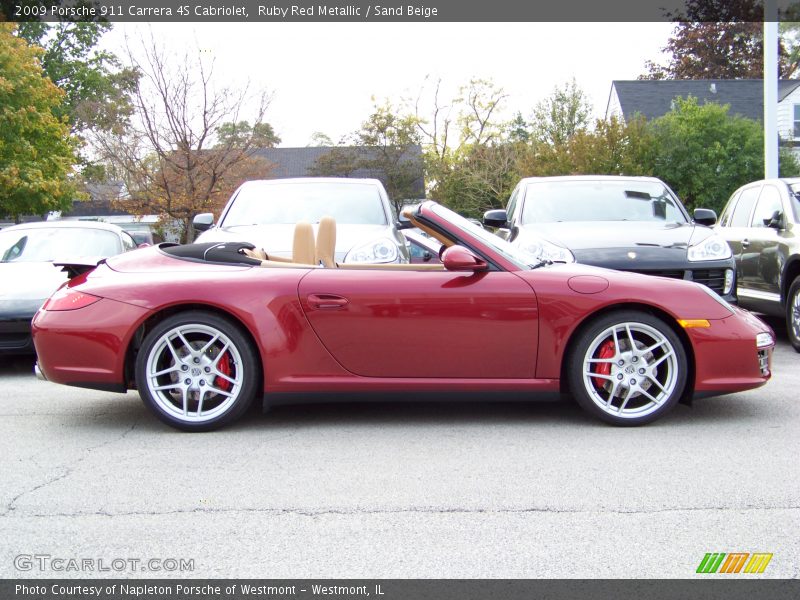 Ruby Red Metallic / Sand Beige 2009 Porsche 911 Carrera 4S Cabriolet