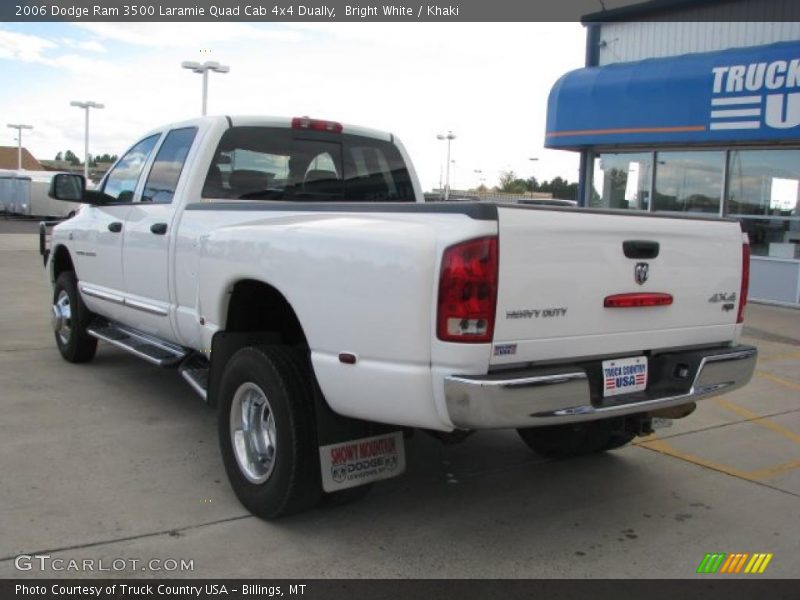 Bright White / Khaki 2006 Dodge Ram 3500 Laramie Quad Cab 4x4 Dually