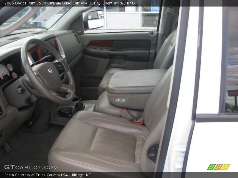 Bright White / Khaki 2006 Dodge Ram 3500 Laramie Quad Cab 4x4 Dually