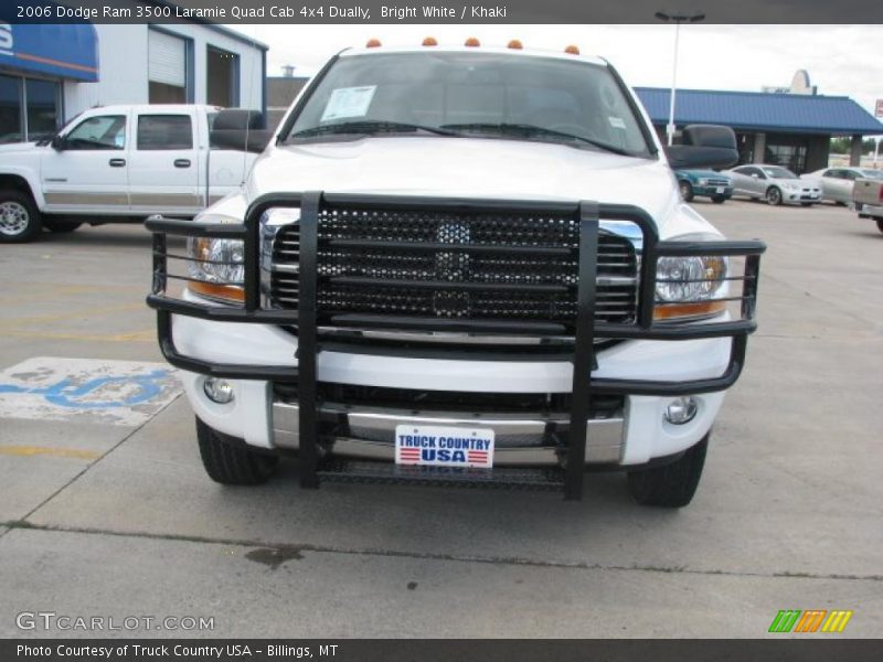 Bright White / Khaki 2006 Dodge Ram 3500 Laramie Quad Cab 4x4 Dually