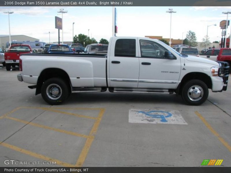 Bright White / Khaki 2006 Dodge Ram 3500 Laramie Quad Cab 4x4 Dually