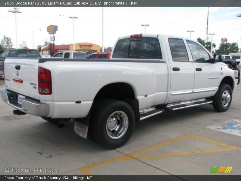 Bright White / Khaki 2006 Dodge Ram 3500 Laramie Quad Cab 4x4 Dually