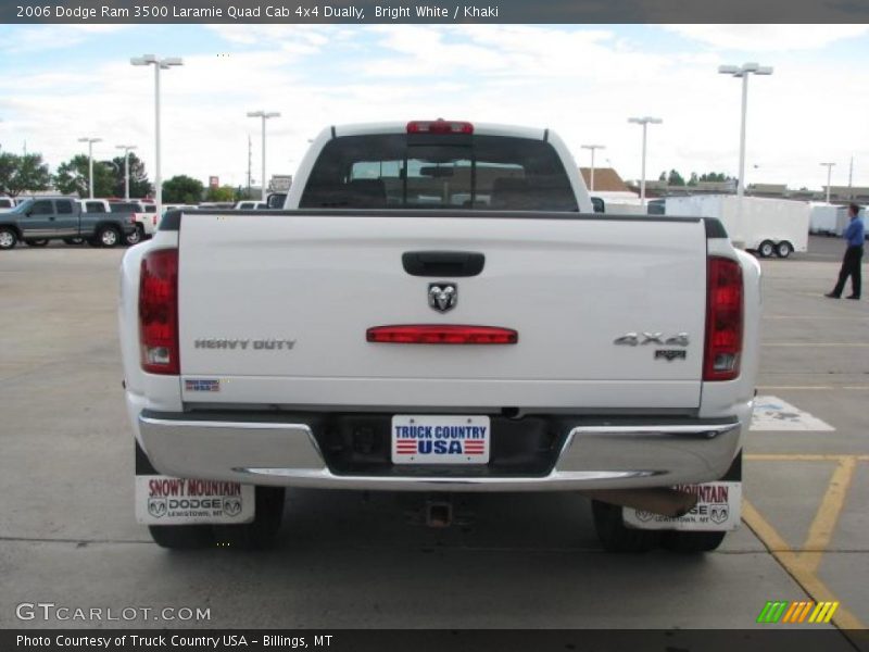 Bright White / Khaki 2006 Dodge Ram 3500 Laramie Quad Cab 4x4 Dually
