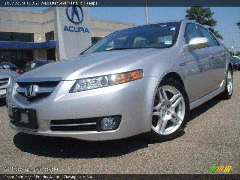 Alabaster Silver Metallic / Taupe 2007 Acura TL 3.2