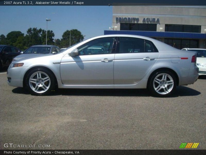 Alabaster Silver Metallic / Taupe 2007 Acura TL 3.2