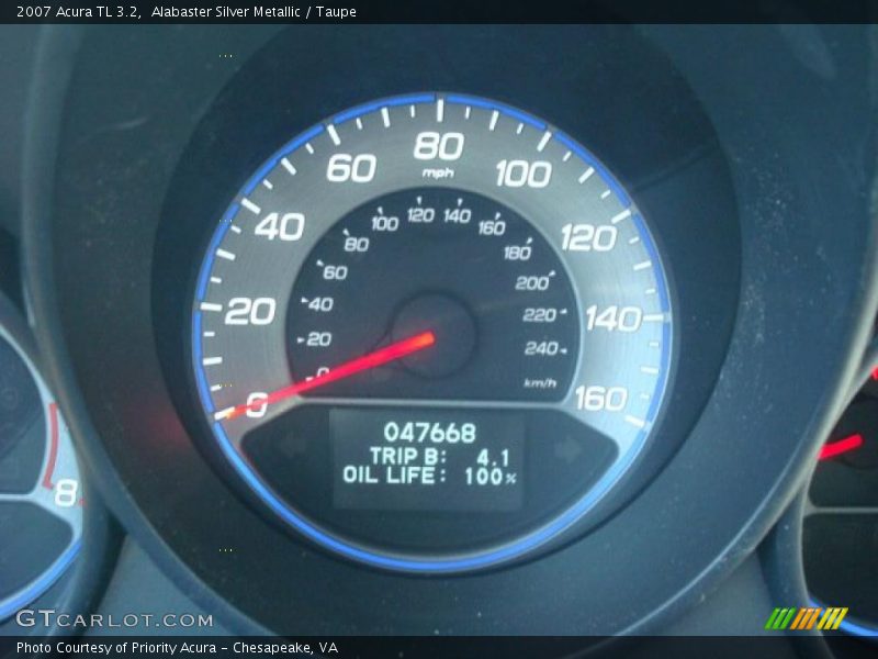 Alabaster Silver Metallic / Taupe 2007 Acura TL 3.2