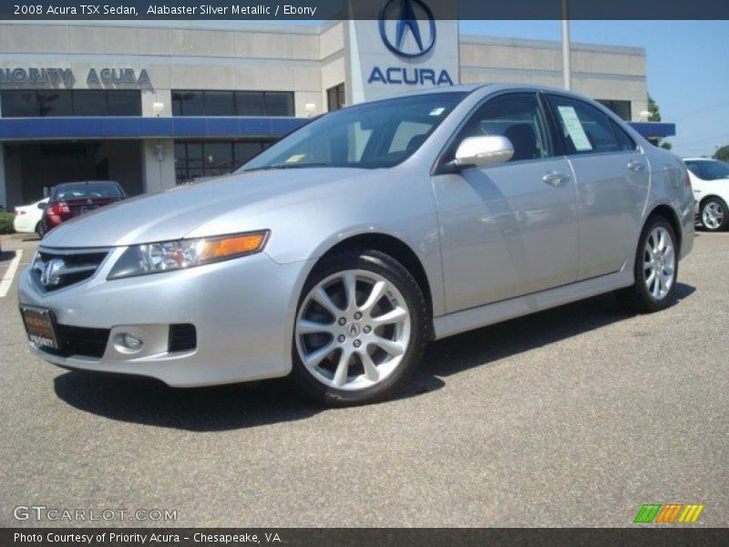 Alabaster Silver Metallic / Ebony 2008 Acura TSX Sedan