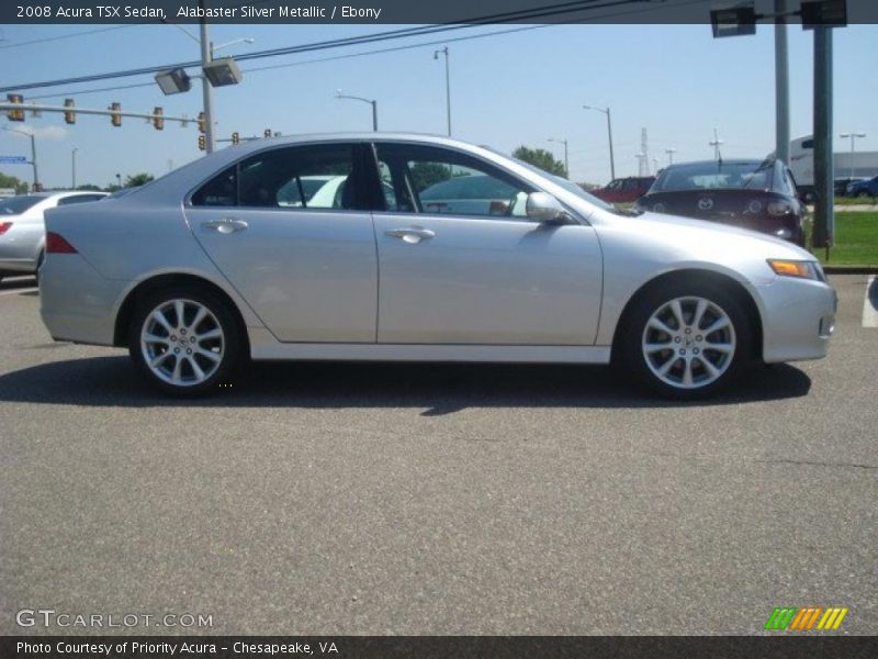 Alabaster Silver Metallic / Ebony 2008 Acura TSX Sedan