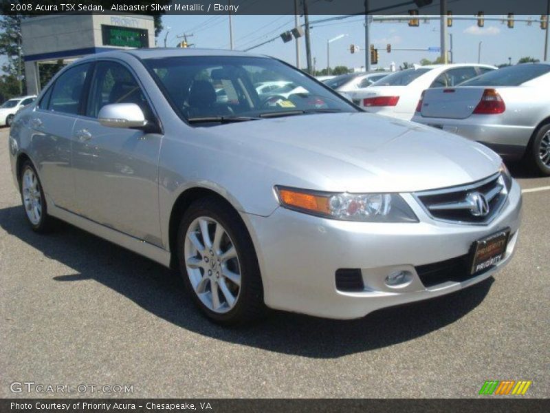 Alabaster Silver Metallic / Ebony 2008 Acura TSX Sedan