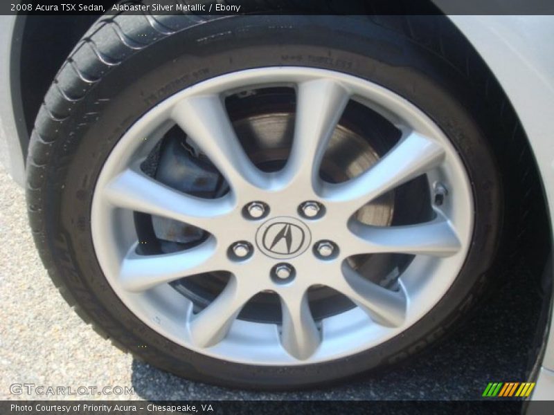 Alabaster Silver Metallic / Ebony 2008 Acura TSX Sedan