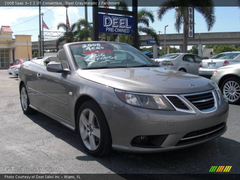 Steel Gray Metallic / Parchment 2008 Saab 9-3 2.0T Convertible