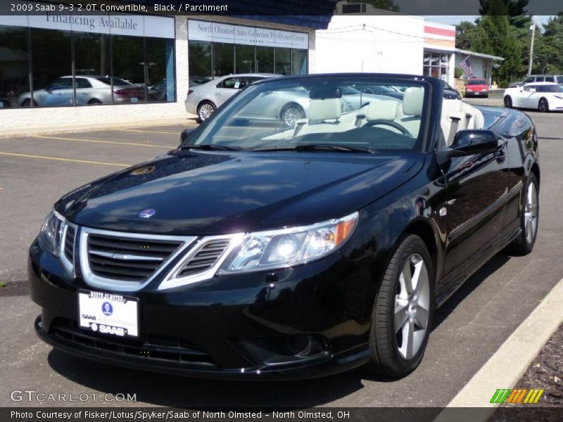 Black / Parchment 2009 Saab 9-3 2.0T Convertible