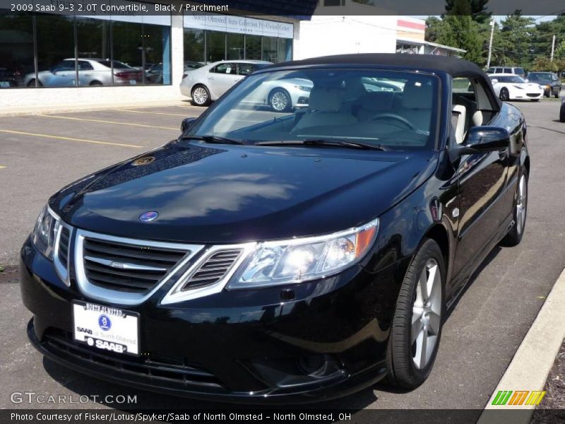 Black / Parchment 2009 Saab 9-3 2.0T Convertible