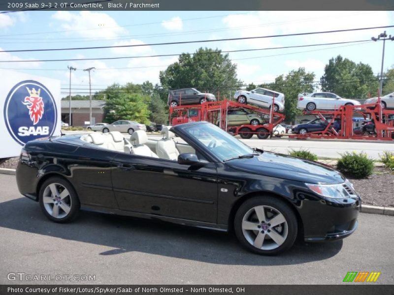 Black / Parchment 2009 Saab 9-3 2.0T Convertible