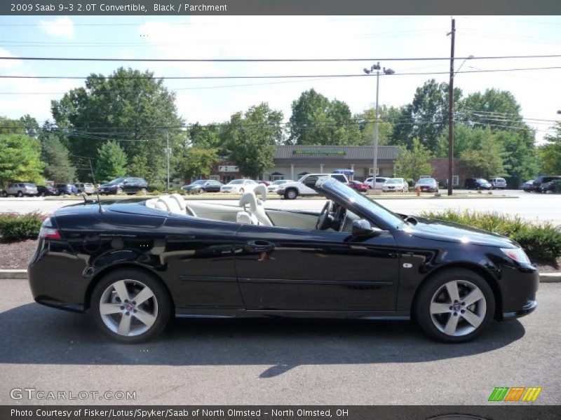 Black / Parchment 2009 Saab 9-3 2.0T Convertible