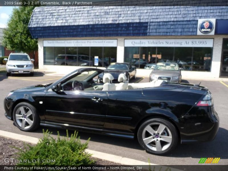 Black / Parchment 2009 Saab 9-3 2.0T Convertible