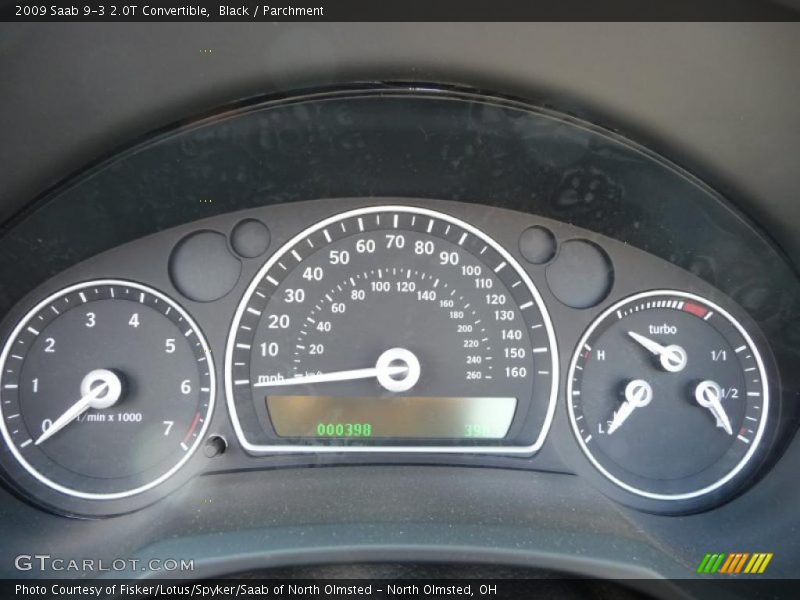 Black / Parchment 2009 Saab 9-3 2.0T Convertible