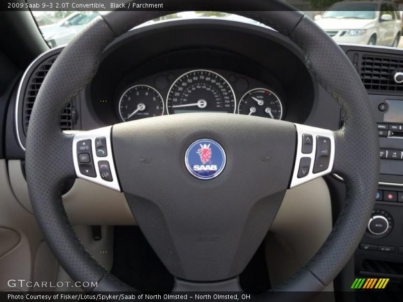 Black / Parchment 2009 Saab 9-3 2.0T Convertible