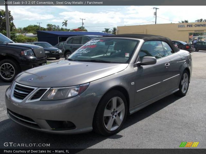 Steel Gray Metallic / Parchment 2008 Saab 9-3 2.0T Convertible