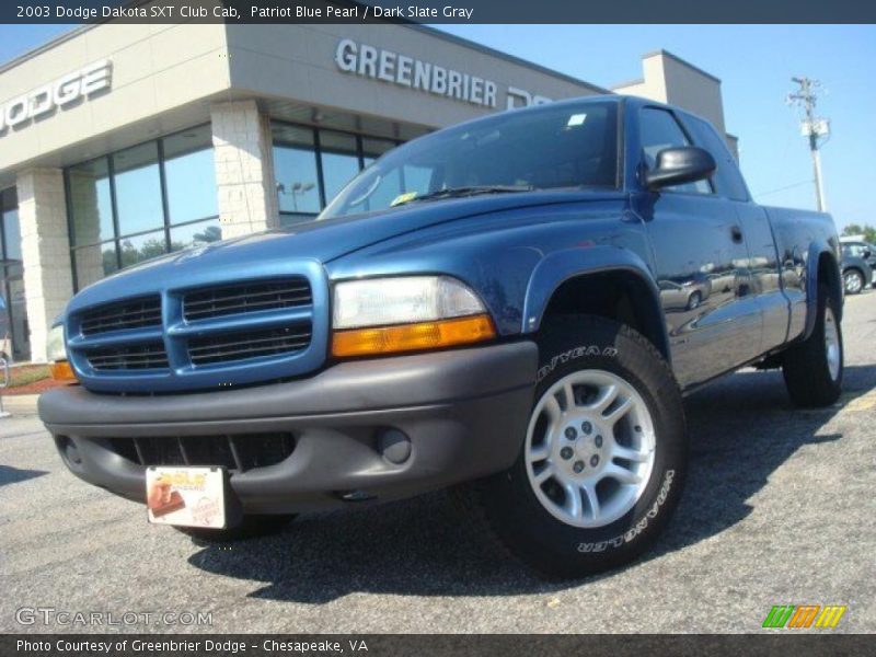 Patriot Blue Pearl / Dark Slate Gray 2003 Dodge Dakota SXT Club Cab
