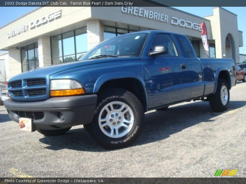 Patriot Blue Pearl / Dark Slate Gray 2003 Dodge Dakota SXT Club Cab