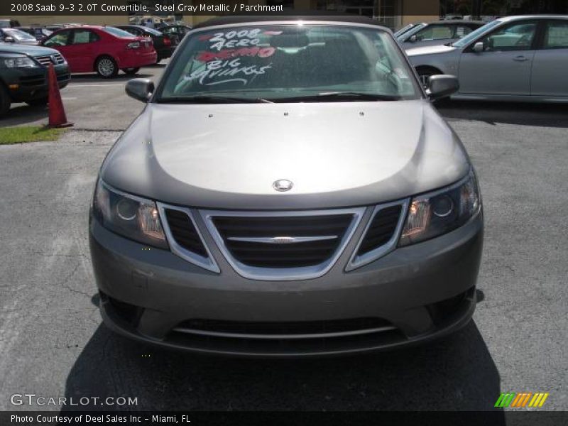 Steel Gray Metallic / Parchment 2008 Saab 9-3 2.0T Convertible