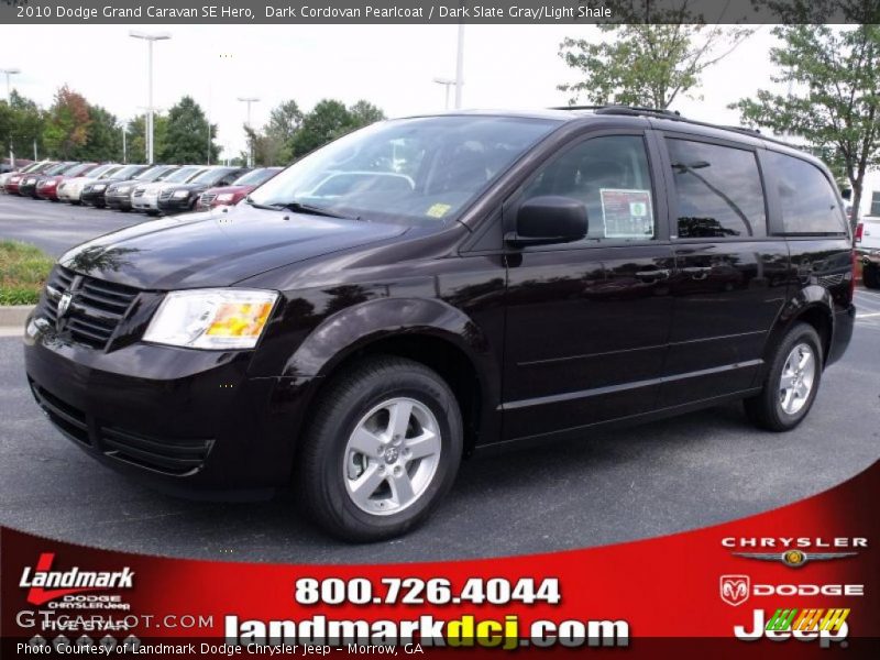 Dark Cordovan Pearlcoat / Dark Slate Gray/Light Shale 2010 Dodge Grand Caravan SE Hero